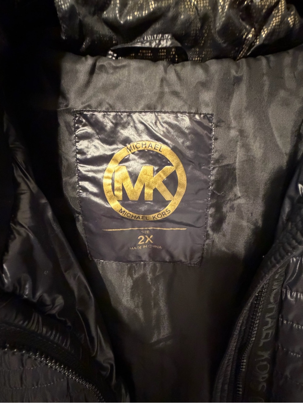 Michael Kors Black Jacket with Gold MK Emblem
